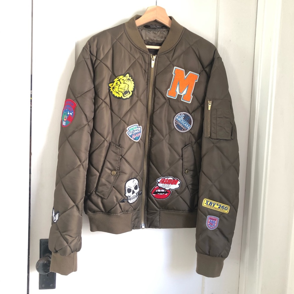 Zara patches bomber jacket xl